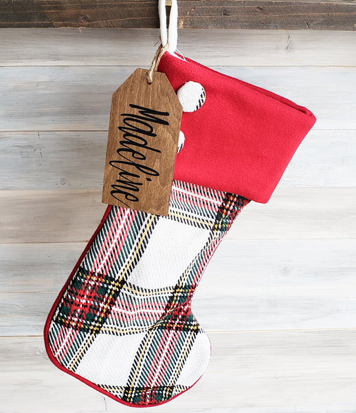 Wooden Personalized Gift and Stocking Tags – Caffeine and Chaos