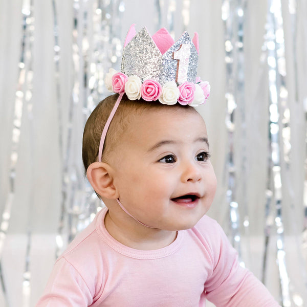 Confetti Pink First Birthday Crown