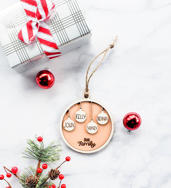 Personalized Family Christmas Ball Ornament with Names