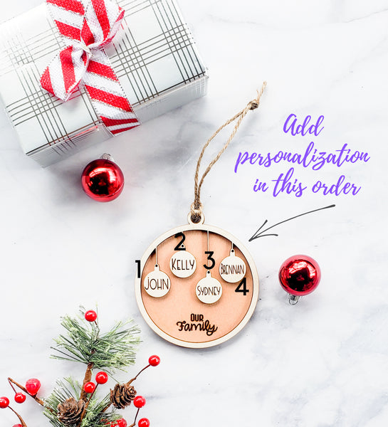 Personalized Family Christmas Ball Ornament with Names